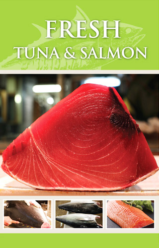 fresh tuna and salmon